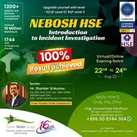 Register NEBOSH HSE Incident Investigation Course in Jubail