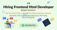 Job opening for frontend html developer in Baagdi Solutions Sri Ganganagar