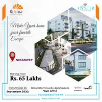 2 and 3BHK Flats for Sale in Nizampet | Oyster by Risinia - 1