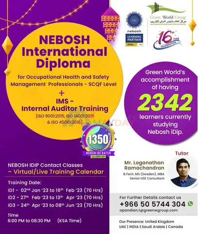 Calling all Safety Professionals and NEBOSH IGC Passers!! - 1/1