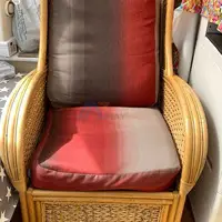 2 Chairs of King size bamboo chairs with cushion with scratches as showing £10 each