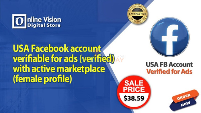 USA Facebook Account Verifiable for Ads (verified) with an Active Marketplace - 1