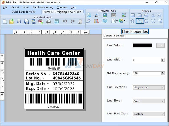 Healthcare Industry Barcode Label Software - 1/1